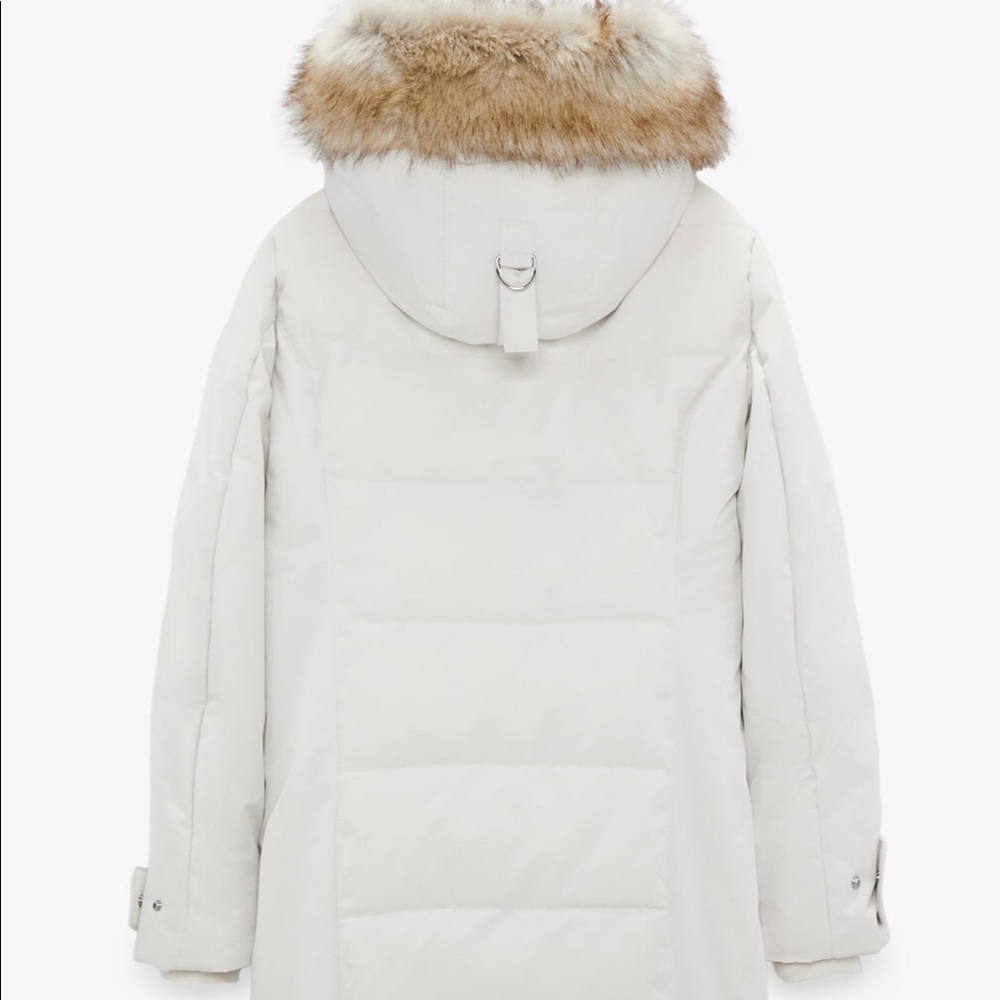 Zara Women’s Water Repellent Long Padded Coat - Picture 4 of 9
